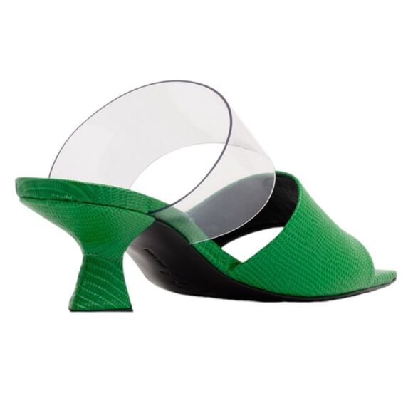 Viola green leather sandals from Mercedes Castillo - Picture 8 of 14